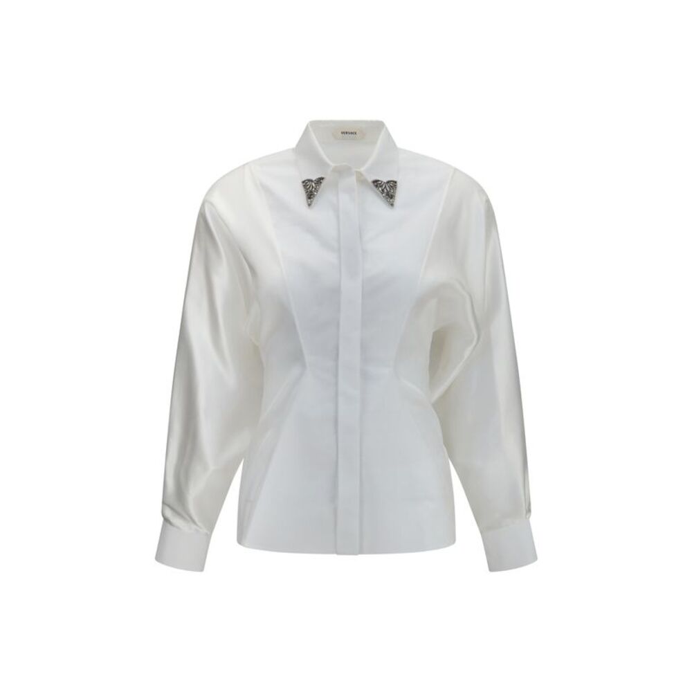 Versace Women Embroidered Cotton Poplin Shirt